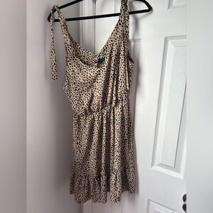 SHEIN Tie Strap Leopard Print Dress